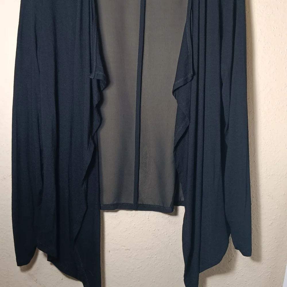 Vince Camuto Black Waterfall Cardigan Sweater - Picture 5 of 8